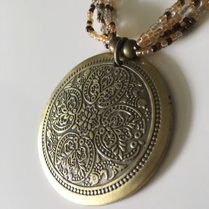 SOLD! Beaded Necklace with Medallion